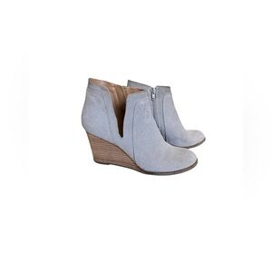 Lucky Brand Light Gray Wedge Ankle Boots